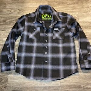 Dixxon Black White Plaid Flannel Button Up Shirt